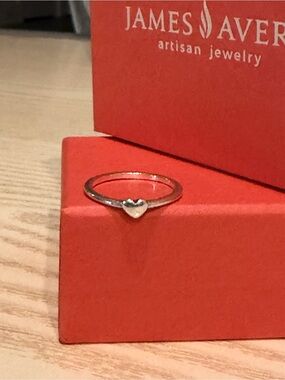 James Avery Silver Heart Stack Ring